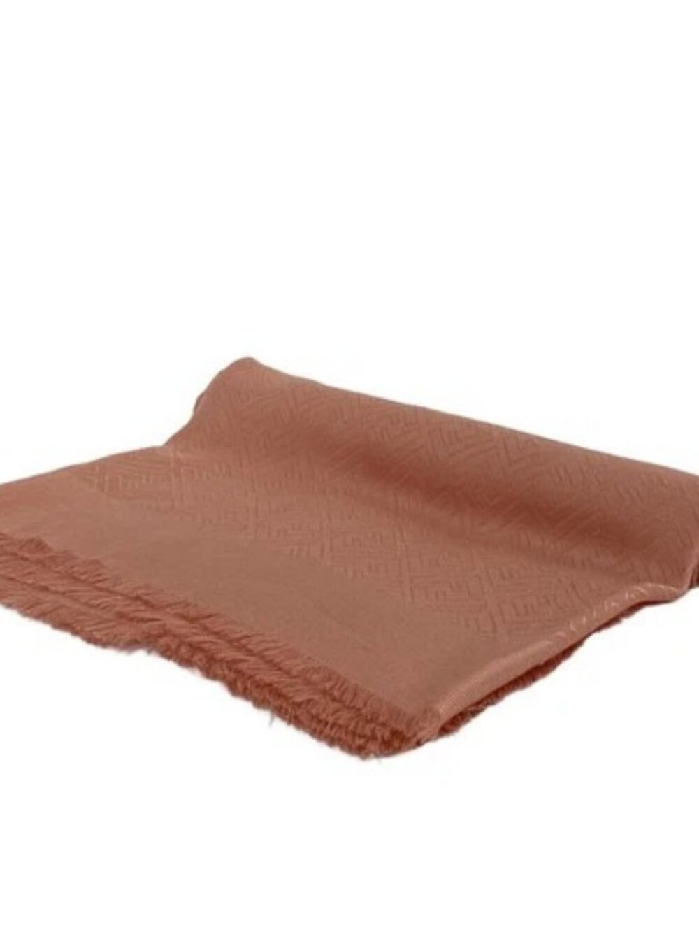 FENDI Zucca FXT924 Pink Silk Wool Scarf